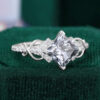 Princess Cut Gray Moissanite Engagement Ring In Matte Finish (2)