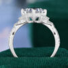 Princess Cut Gray Moissanite Engagement Ring In Matte Finish (3)