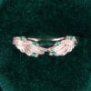 Round Cut Emerald Curved Wedding Band Angel Wings Stacking Ring (8)
