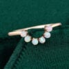 Round Cut Natural Opal Curved Wedding Band Stacking Anniversary Ring (5)