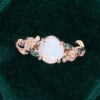 Round Cut Natural Opal Engagement Ring Floral Inspired Promise Ring (1)