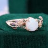 Round Cut Natural Opal Engagement Ring Floral Inspired Promise Ring (4)