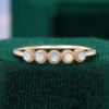 Round Cut Natural Opal Wedding Band Milgrain Design Stacking Anniversary Ring (4)