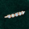 Round Cut Natural Opal Wedding Band Milgrain Design Stacking Anniversary Ring (6)