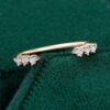Round Cut Natural Opal Wedding Band Open Stacking Ring (6)
