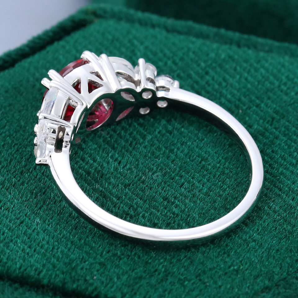 Round Cut Ruby Blossom Engagement Ring With Moonstone Cluster Accents (2)