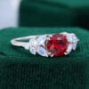 Round Cut Ruby Blossom Engagement Ring With Moonstone Cluster Accents (4)