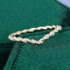 Twisted Design Diamond Curved Wedding Band For Women (4)