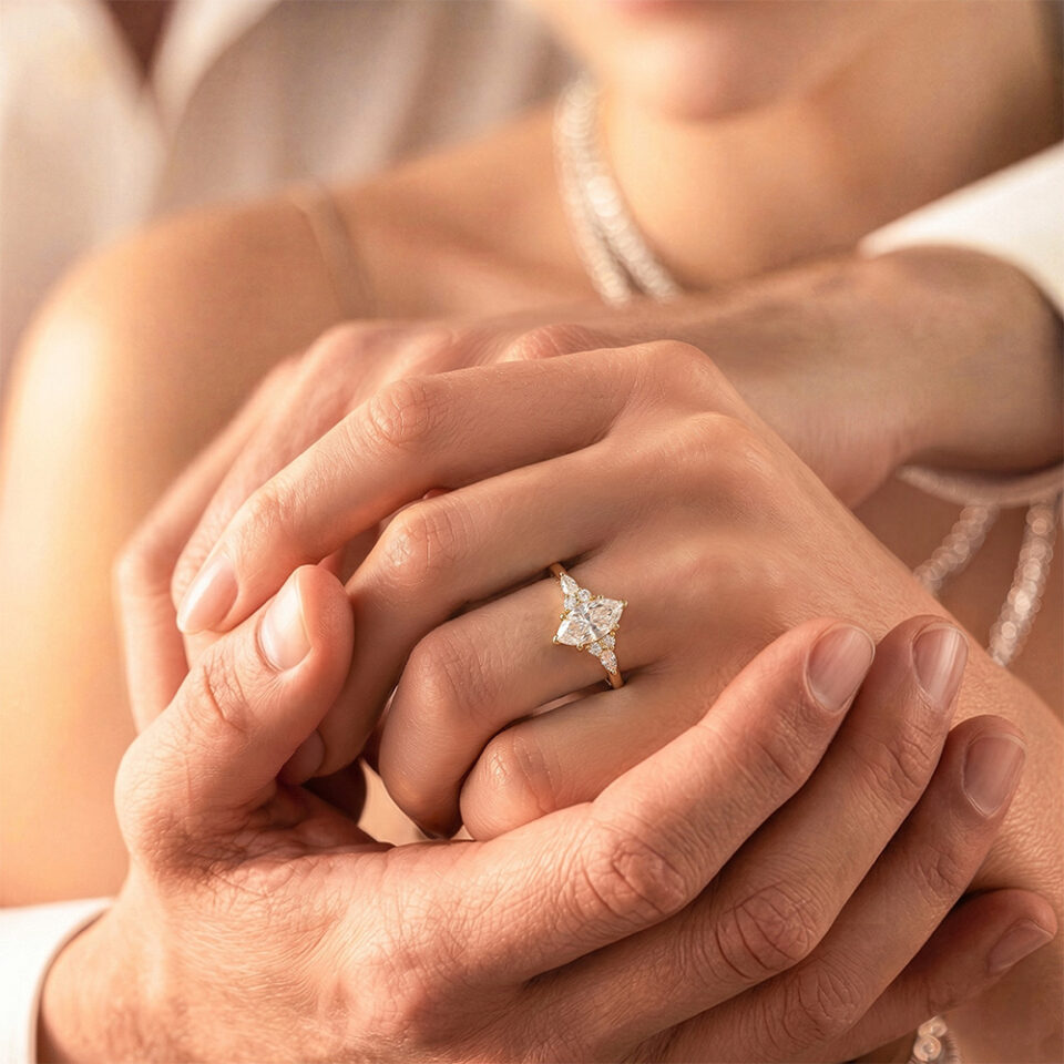 Marquise Cut Moissanite Ring