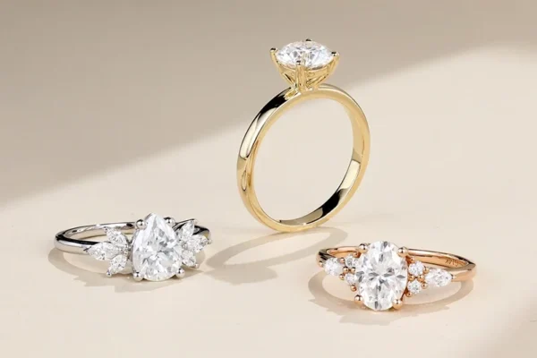delicate moissanite ring