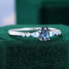 Alexandrite & Moonstone Engagement Ring June Birthstone Promise Ring