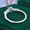 White Gold Alexandrite Engagement Ring with Moonstone Accents
