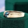 Oval Cut Alexandrite Vine Engraved Gender Neutural Wedding Band (3)