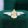 Pear Cut Citrine Engagement Ring Three Stone Promise Ring (5)
