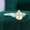 Pear Cut Citrine Engagement Ring Three Stone Promise Ring (6)