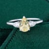 Pear Cut Citrine Engagement Ring Three Stone Promise Ring (7)