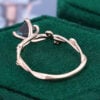 Princess Cut Alexandrite Leaf Engagement Ring With Unique Twisted Shank (5)