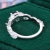 Round Cut Green Blue Sapphire Engagement Ring With Unique Twisted Shank (1)