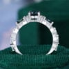 Round Cut Green Blue Sapphire Engagement Ring With Unique Twisted Shank (4)