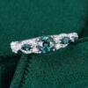 Round Cut Green Blue Sapphire Engagement Ring With Unique Twisted Shank (5)