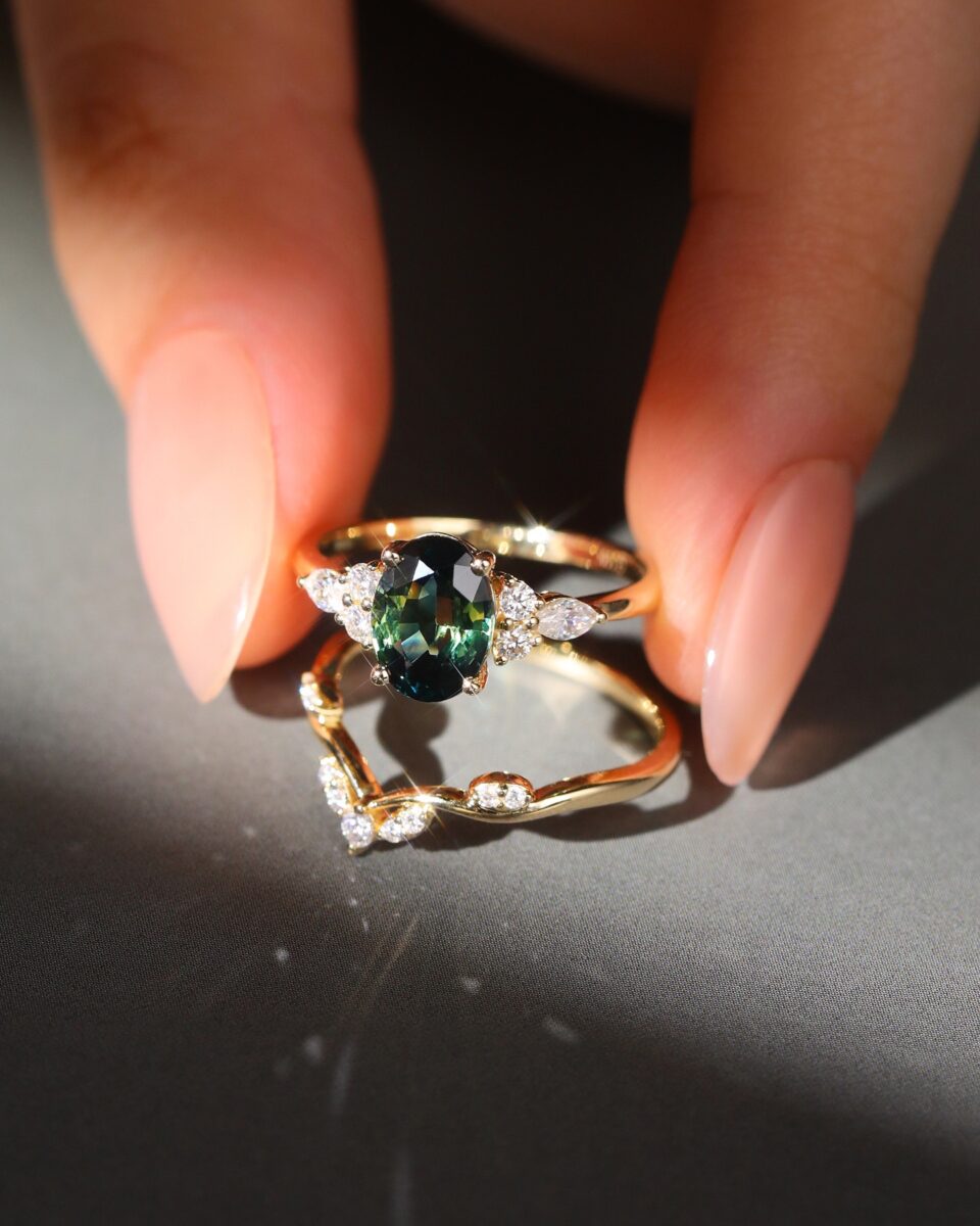 engagement ring and wedding band