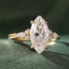 3CT Marquise Cut Moissanite Engagement Ring