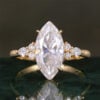 3CT Marquise Cut Moissanite Engagement Ring