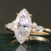 3CT Marquise Cut Moissanite Engagement Ring