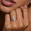 Classic Cluster CTW 3CT Marquise Cut Moissanite Engagement Ring (3)