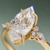 3CT Marquise Cut Moissanite Engagement Ring