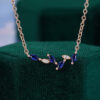 Elegant Diamond & Sapphire Necklace Wedding Jewelry