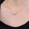 Kite Cut Moss Agate Necklace with Leaf Accent (3)