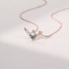 Kite Cut Moss Agate Necklace with Leaf Accent (6)