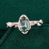 Unik Form - Organic Shaped Green Sapphire Leafwave Ring (4)