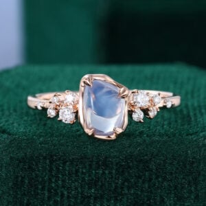 Organic Shaped Lavender Sapphire Snowdrift Cluster Ring