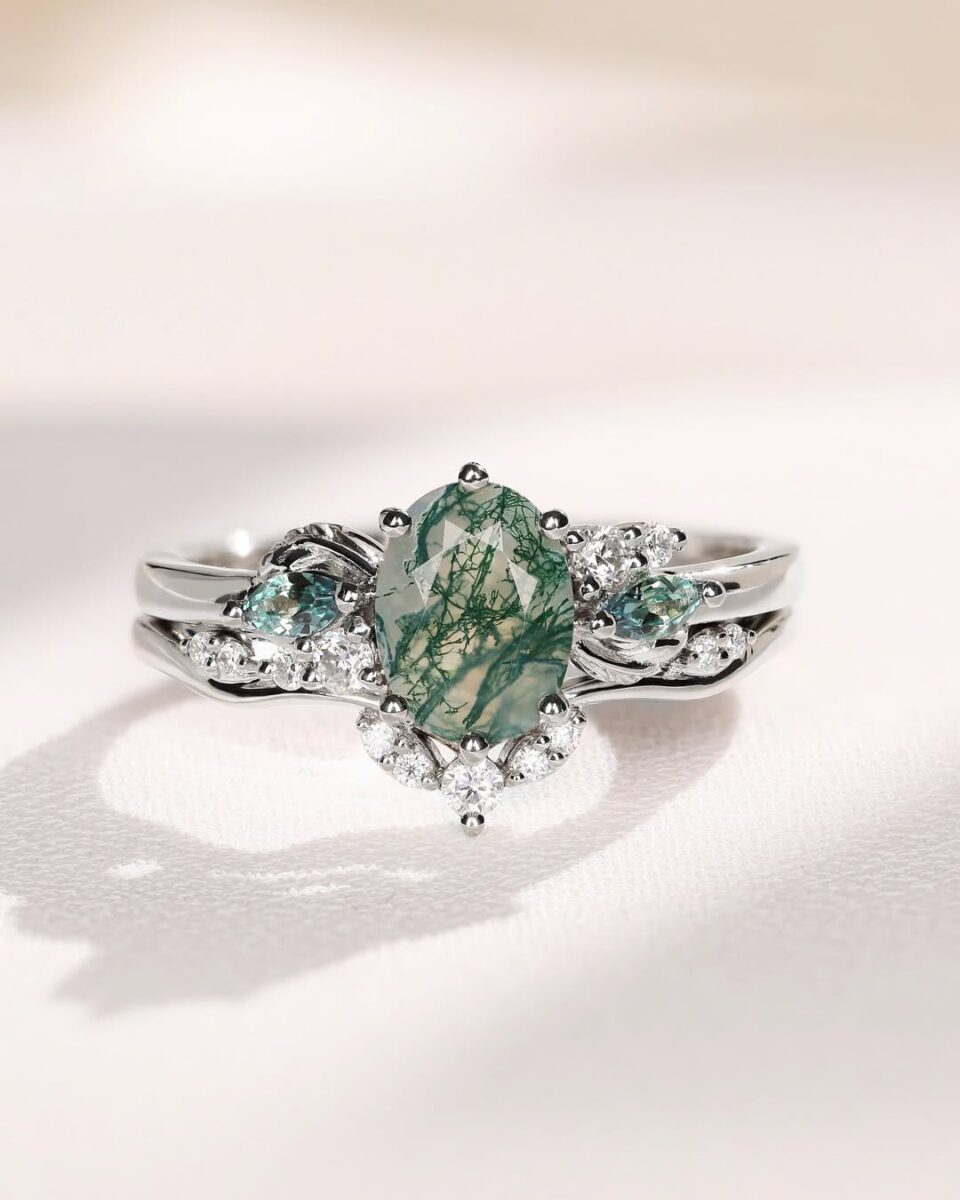 moss agate engagement ring plays by different rules