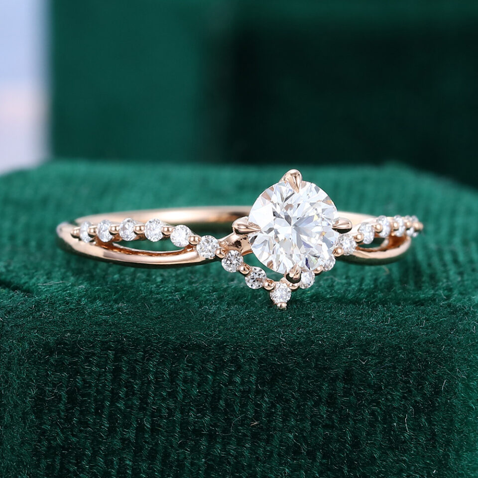 Half Carat Round Cut Lab Diamond Engagement Ring with Split Shank (8)
