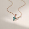 Kite Cut Moss Agate Pendant Necklace with Moissanite Cluster Accents (3)