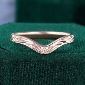 Vintage Hand Engraved Contour Wedding Band