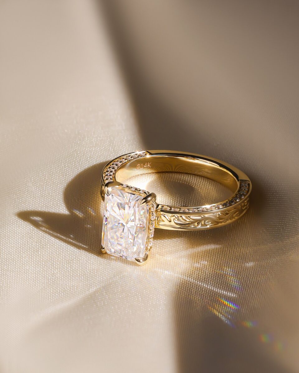 mollyjewelryus vintage moissanite engagement ring