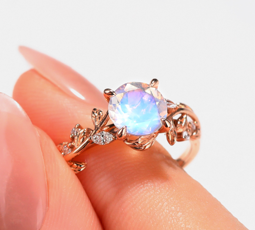 Moonstone ring in quiet luxury
