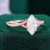 1CT Marquise Cut Moissanite Engagement Ring With Helix Pavé Crossover Shank (6)