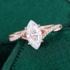 1CT Marquise Cut Moissanite Engagement Ring With Helix Pavé Crossover Shank (7)