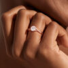 1CT Round Cut Moissanite Engagement Ring With Unique Pavé Braid Band (2)