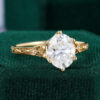 Antique Oval Cut Moissanite Engagement Ring with Vintage Filigree Band(2)