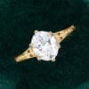 Antique Oval Cut Moissanite Engagement Ring with Vintage Filigree Band(4)