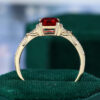 Emerald Cut Lab Ruby Infinity Pavé Engagement Ring (1)