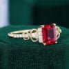 Emerald Cut Lab Ruby Infinity Pavé Engagement Ring (3)