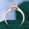 Emerald Cut Moissanite Pavé Engagement Ring With Unique Split Shank (8)