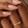 Golden Snitch Inspired Curved Wedding Band Winged Orb Ring with Hidden Gem Promise Ring Gift (1)